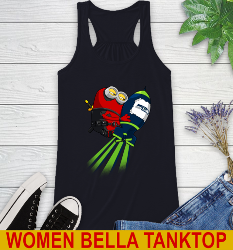 NFL Football Seattle Seahawks Deadpool Minion Marvel Shirt Racerback Tank 8