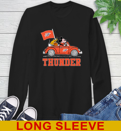 NBA Basketball Oklahoma City Thunder Pluto Mickey Driving Disney Shirt Long Sleeve T-Shirt 2