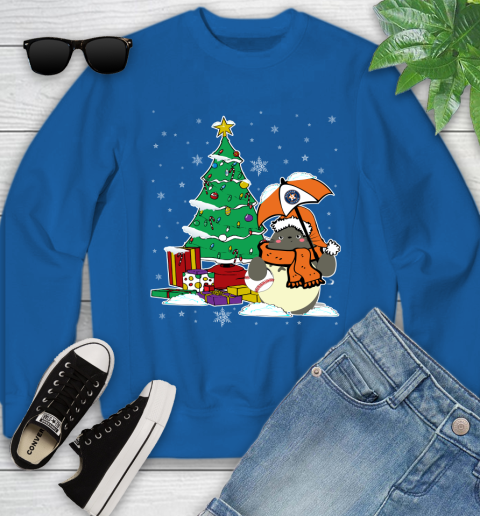 Houston Astros MLB Baseball Cute Tonari No Totoro Christmas Sports Youth Sweatshirt 7