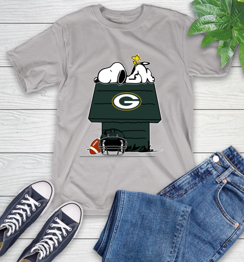 Green Bay Packers NFL Football Snoopy Woodstock The Peanuts Movie T-Shirt - Image 13
