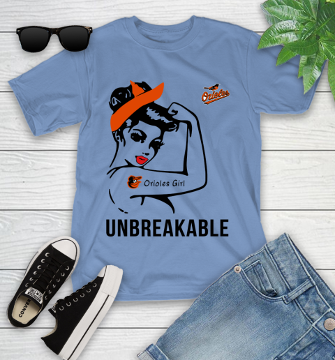 MLB Baltimore Orioles Girl Unbreakable Baseball Sports Youth T-Shirt 9