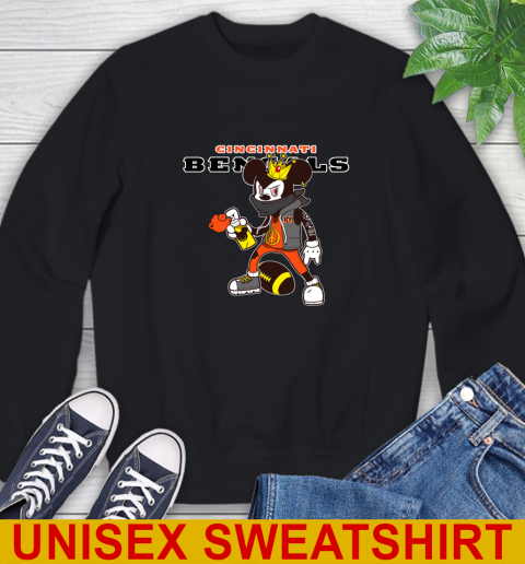 Cincinnati Bengals NFL Football Mickey Peace Sign Sports Sweatshirt 2