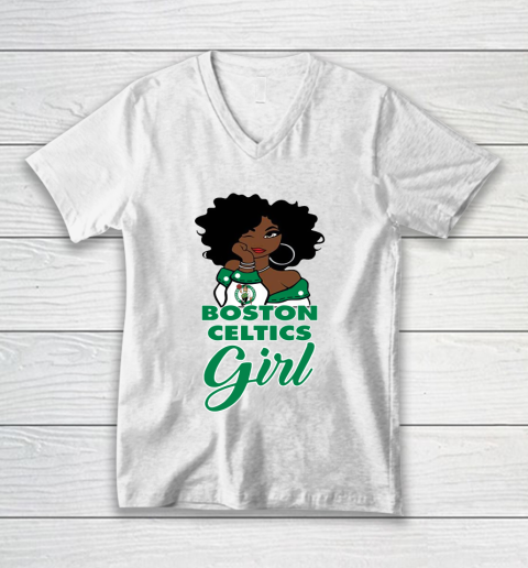 Boston Celtics Girl NBA V-Neck T-Shirt 2