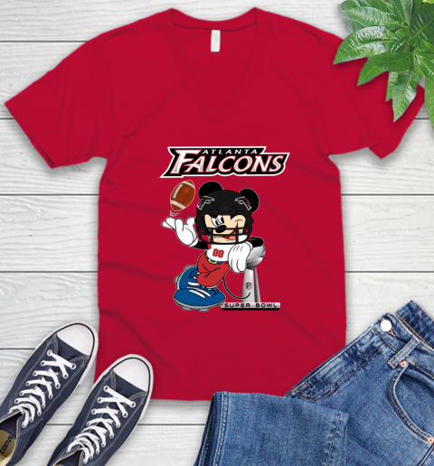 NFL Atlanta Falcons Mickey Mouse Disney Super Bowl Football T Shirt V-Neck T-Shirt 8