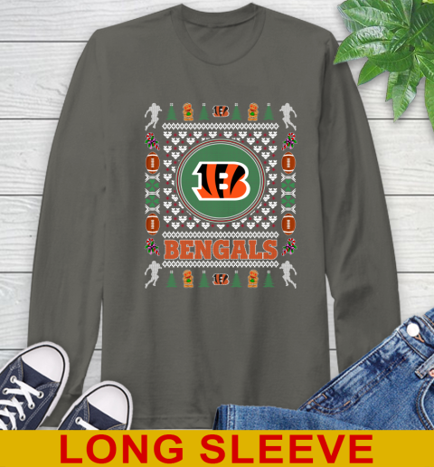 Cincinnati Bengals Merry Christmas NFL Football Loyal Fan Long Sleeve T-Shirt 10