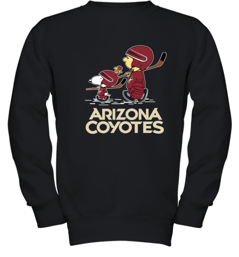Let's Play Arizona Coyotes Ice Hockey Snoopy NHL Youth Sweatshirt