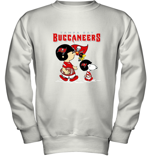 Tampa Bay Buccaneers Let's Play Football Together Snoopy NFL Youth Sweatshirt