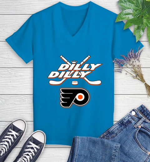 NHL Philadelphia Flyers Dilly Dilly Hockey Sports Women's V-Neck T-Shirt 7