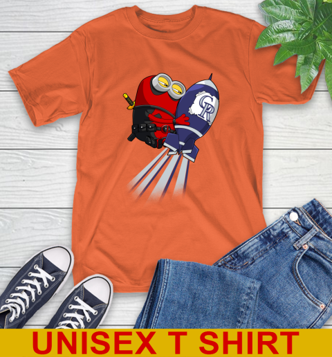 MLB Baseball Colorado Rockies Deadpool Minion Marvel Shirt T-Shirt 4