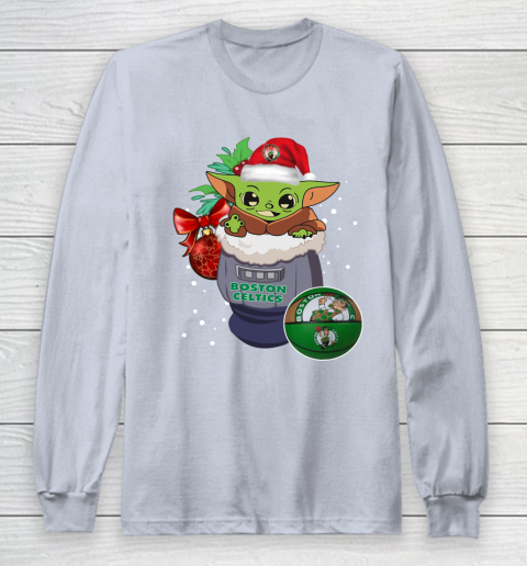 Boston Celtics Christmas Baby Yoda Star Wars Funny Happy NBA Long Sleeve T-Shirt 6