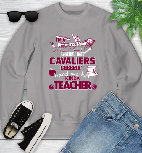 Cleveland Cavaliers NBA I'm A Difference Making Student Caring Basketball Loving Kinda Teacher Youth Sweatshirt 3