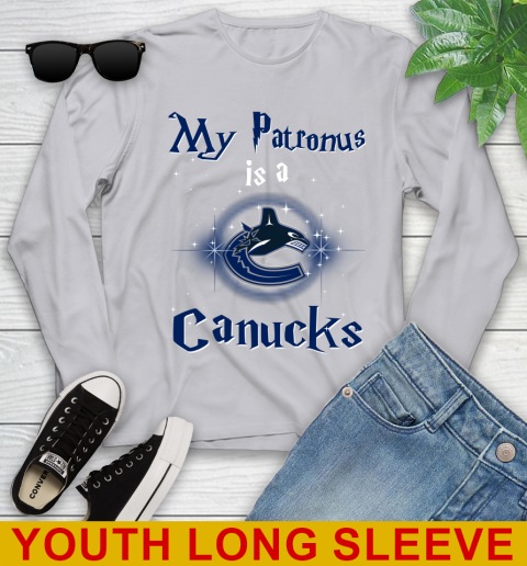 NHL Hockey Harry Potter My Patronus Is A Vancouver Canucks Youth Long Sleeve 5