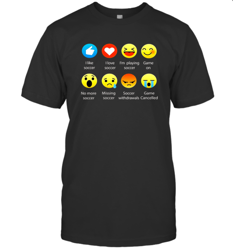 I Love Soccer Emoticon Emoji Funny Sayings Relaxed Fit T-Shirt