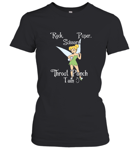 Rock Paper Scissors Throat Punch I Win Tinker Bell Women's T-Shirt