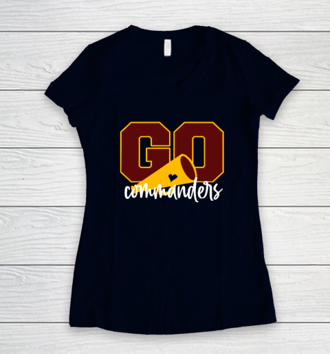 Go Cheer Commanders Women's V-Neck T-Shirt 2