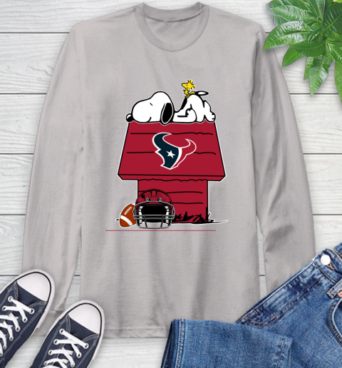 Houston Texans NFL Football Snoopy Woodstock The Peanuts Movie Long Sleeve T-Shirt 12