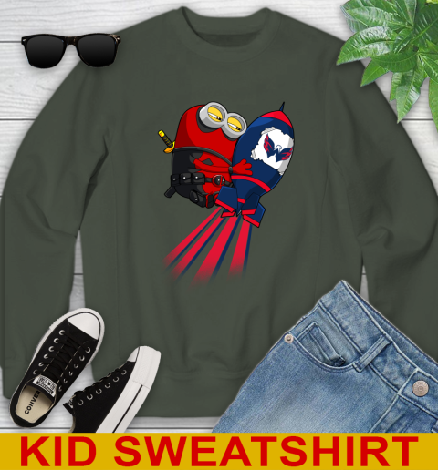 NHL Hockey Washington Capitals Deadpool Minion Marvel Shirt Youth Sweatshirt 8