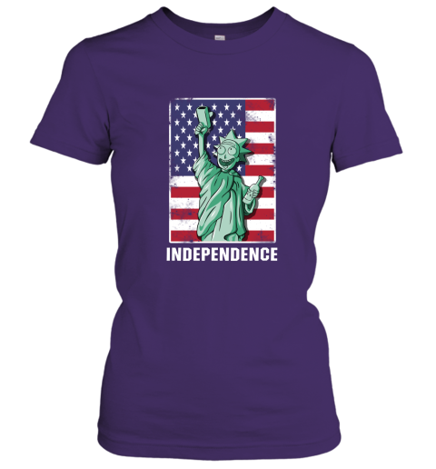 nzlr rick and morty statue of liberty independence day 4th of july shirts ladies t shirt 20 front purple