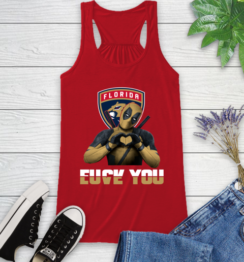 NHL Florida Panthers Deadpool Love You Fuck You Hockey Sports Racerback Tank 6 NHL Florida Panthers Deadpool Love You Fuck You Hockey Sports Racerback Tank - Image 6