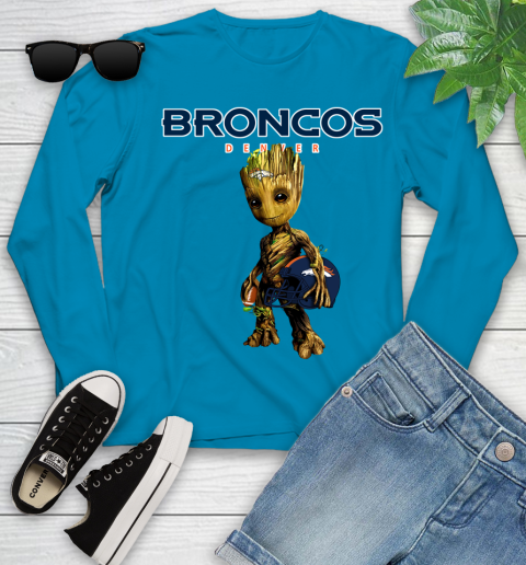 Denver Broncos NFL Football Groot Marvel Guardians Of The Galaxy Youth Long Sleeve 7
