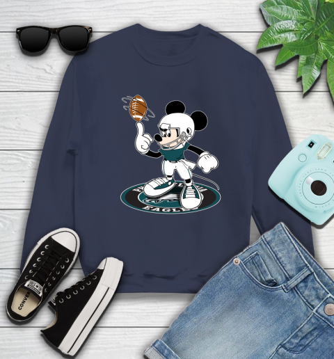 NFL Football Philadelphia Eagles Cheerful Mickey Disney Shirt Sweatshirt 3