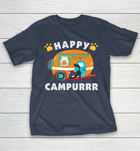 Happy Campurrr Camping With Cats RV Glamping Designs T-Shirt 3