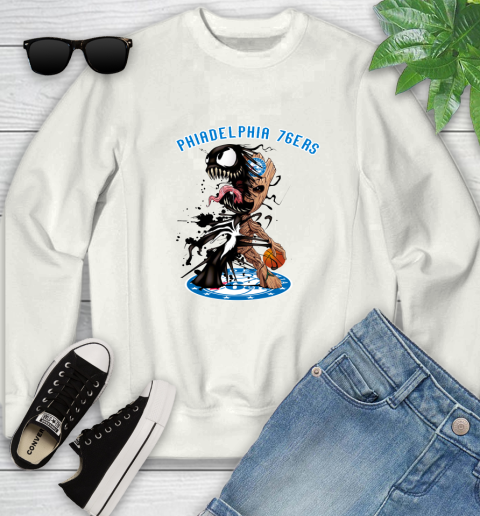 NBA Philadelphia 76ers Basketball Venom Groot Guardians Of The Galaxy Youth Sweatshirt