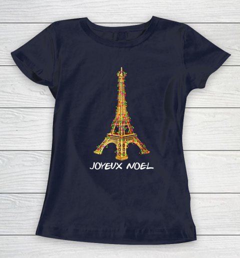 Joyeux Noel French Merry Christmas Eiffel Tower Women's T-Shirt 2