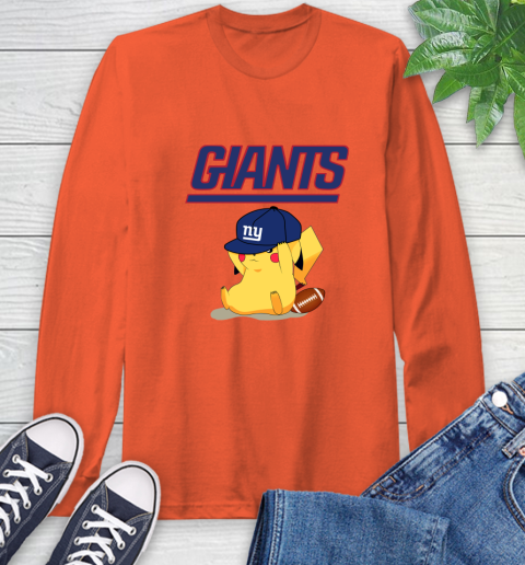 NFL Pikachu Football Sports New York Giants Long Sleeve T-Shirt 5