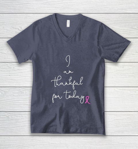 Womens Fighting Breast Cancer Product Gift Battling Through Chemo V-Neck T-Shirt 7