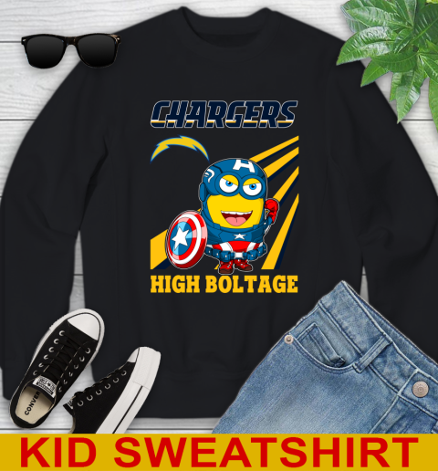 NFL Football Los Angeles Chargers Captain America Marvel Avengers Minion Shirt Youth Sweatshirt