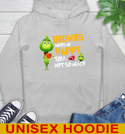 NFL Cleveland Browns Makes Me Happy You Not So Much Grinch Football Sports Hoodie 6