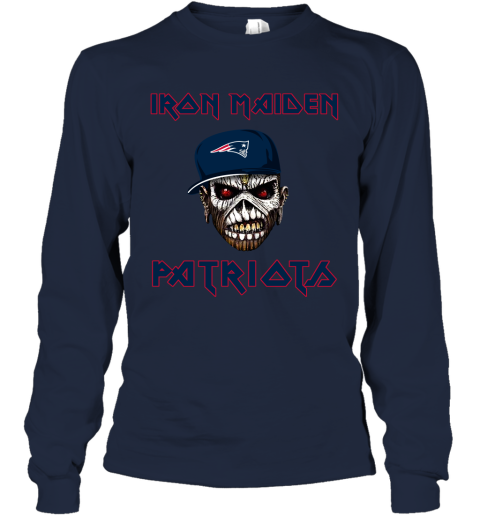 NFL New England Patriots Iron Maiden Rock Band Music Football Sports H4oGvImXtNN long sleeve tee 14 95 151514 front navy