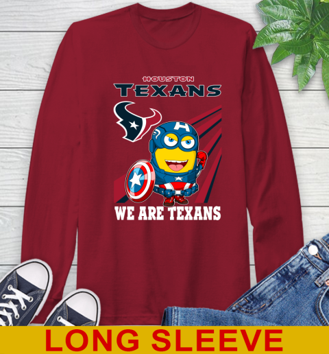NFL Football Houston Texans Captain America Marvel Avengers Minion Shirt Long Sleeve T-Shirt 9