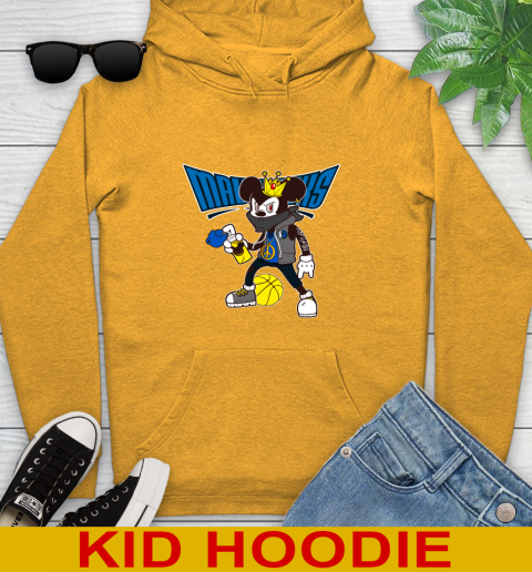 Dallas Mavericks NBA Basketball Mickey Peace Sign Sports Youth Hoodie - Image 4