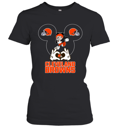 I Love The Browns Mickey Mouse Cleveland Browns Women's T-Shirt