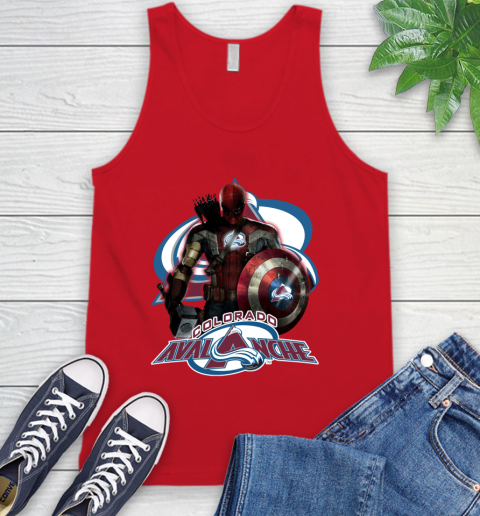NHL Captain America Thor Spider Man Hawkeye Avengers Endgame Hockey Colorado Avalanche Tank Top 6