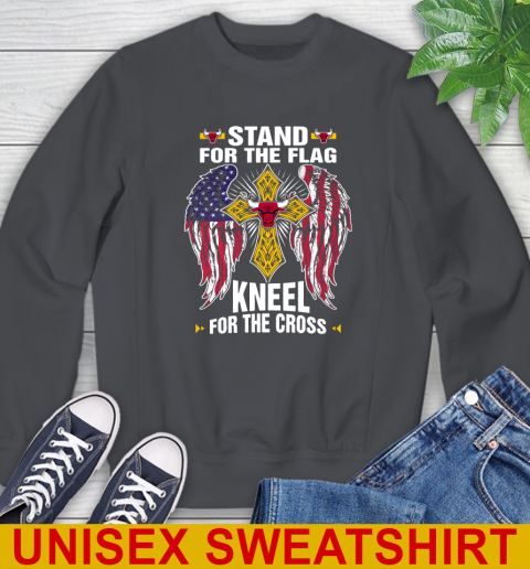 NBA Basketball Chicago Bulls Stand For Flag Kneel For The Cross Shirt Sweatshirt 7