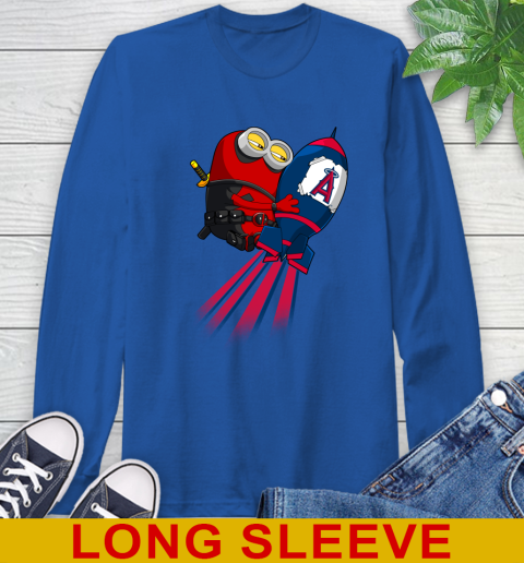 MLB Baseball Los Angeles Angels Deadpool Minion Marvel Shirt Long Sleeve T-Shirt 11