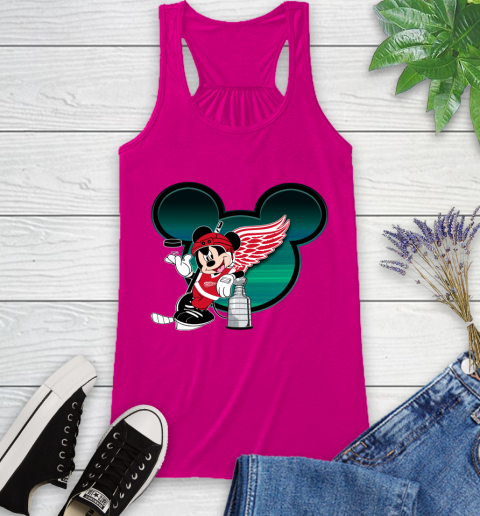 NHL Detroit Red Wings Stanley Cup Mickey Mouse Disney Hockey T Shirt Racerback Tank 8