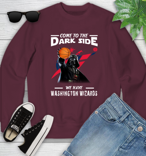NBA Come To The Dark Side We Have Washington Wizards Star Wars Darth Vader Basketball Youth Sweatshirt 4