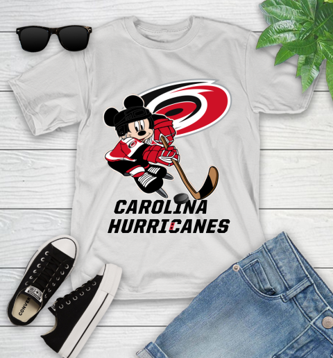 NHL Carolina Hurricanes Mickey Mouse Disney Hockey T Shirt Youth T-Shirt 1
