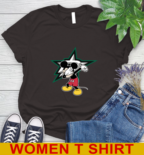 Dallas Stars NHL Hockey Dabbing Mickey Disney Sports Women's T-Shirt 8