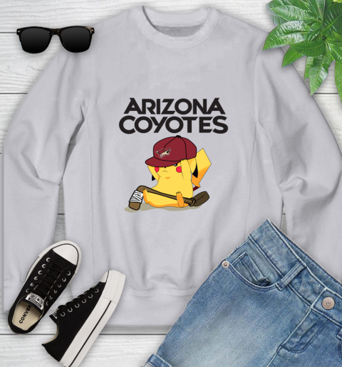 NHL Pikachu Hockey Sports Arizona Coyotes Youth Sweatshirt 4