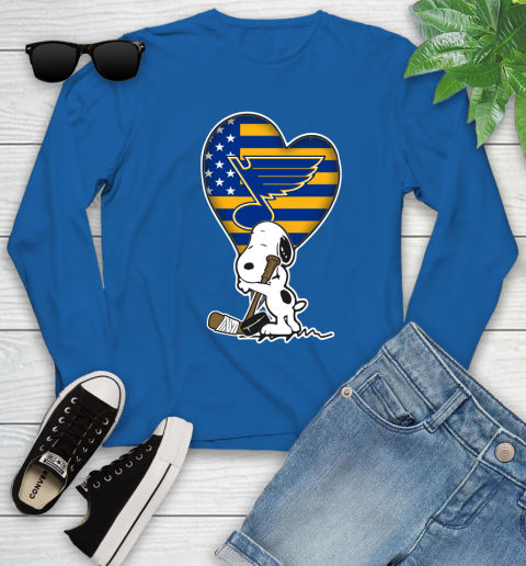 St.Louis Blues NHL Hockey The Peanuts Movie Adorable Snoopy Youth Long Sleeve 9