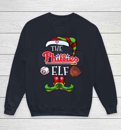 Philadelphia Phillies Christmas ELF Funny MLB Youth Sweatshirt 2