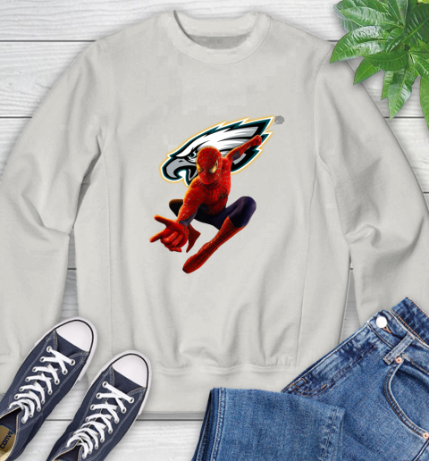 NFL Spider Man Avengers Endgame Football Philadelphia Eagles Sweatshirt 12