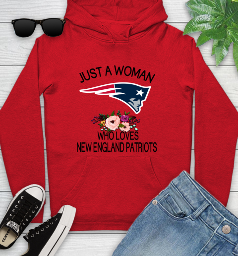 NFL Just A Woman Who Loves New England Patriots Football Sports Youth Hoodie 7
