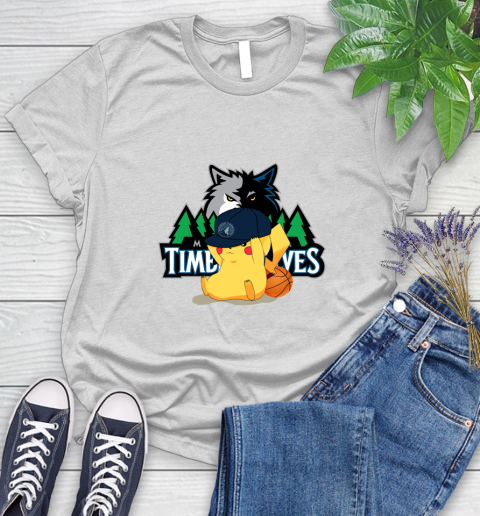 NBA Pikachu Basketball Sports Minnesota Timberwolves Women's T-Shirt