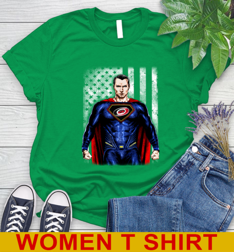 NHL Hockey Carolina Hurricanes Superman DC Shirt Women's T-Shirt 7